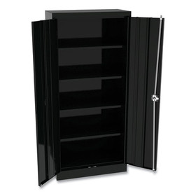 Alera ALECM6615BK Space Saver Storage Cabinet, Four Fixed Shelves, 30w x 15d x 66h, Black