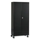 Alera ALECM6624BK Assembled Mobile Storage Cabinet, with Adjustable Shelves 36w x 24d x 66h, Black