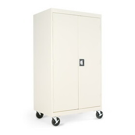 Alera ALECM6624PY Mobile Storage Cabinet, W/adjustable Shelves 36w X 24d X 66h, Putty
