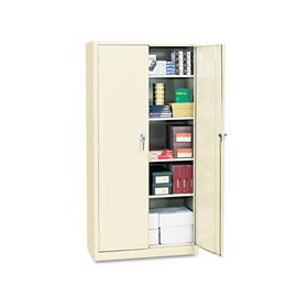 Alera ALECM7218PY Assembled 72" High Heavy-Duty Welded Storage Cabinet, Four Adjustable Shelves, 36w x 18d, Putty