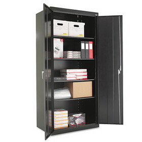 Alera ALECM7824BK Assembled 78" High Heavy-Duty Welded Storage Cabinet, Four Adjustable Shelves, 36w x 24d, Black