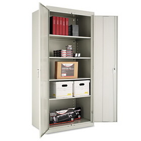 Alera ALECM7824LG Assembled 78" High Heavy-Duty Welded Storage Cabinet, Four Adjustable Shelves, 36w x 24d, Light Gray