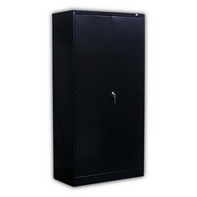 Alera ALECME7218BK Standard Assembled Storage Cabinet, 36w x 18d x 72h, Black