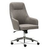 Alera ALECS4151 Captain Series High-Back Chair, Supports up to 275 lbs., Gray Tweed Seat/Gray Tweed Back, Chrome Base