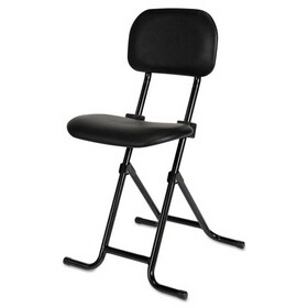 Alera ALECS612 IL Series Height-Adjustable Folding Stool, 27.5" Seat Height, Supports up to 300 lbs., Black Seat/Back, Black Base