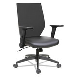 Alera ALEEBT4215 EB-T Series Synchro Mid-Back Flip-Arm Chair, Supports up to 275 lbs, Black Seat/Black Back, Black Base