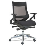 Alera ALEEBW4213 EB-W Series Pivot Arm Multifunction Mesh Chair, Supports up to 275 lbs, Black Seat/Black Back, Aluminum Base