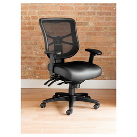 Alera ALEEL4215 Alera Elusion Series Mesh Mid-Back Multifunction Chair, Supports Up to 275 lb, 17.7" to 21.4" Seat Height, Black