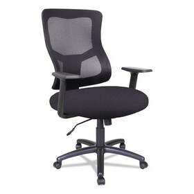 Alera ALEELT4214B Elusion II Series Mesh Mid-Back Swivel/Tilt Chair, Supports up to 275 lbs, Black Seat/Black Back, Black Base