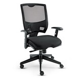Alera ALEEP42ME10B Epoch Series Fabric Mesh Multifunction Chair, Supports up to 275 lbs, Black Seat/Black Back, Black Base