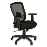 Alera ALEET4017B Etros Series Mesh Mid-Back Petite Swivel/Tilt Chair, Supports up to 275 lbs, Black Seat/Black Back, Black Base