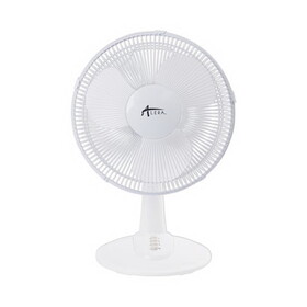 Alera ALEFAN122 12" 3-Speed Oscillating Desk Fan, Plastic, White