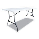 Alera ALEFR72H Fold-In-Half Resin Folding Table, 71w X 30d X 29h, White