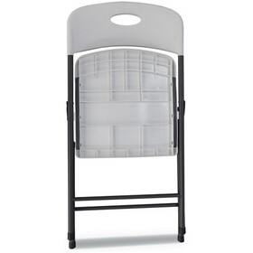 Alera ALEFR9402 Molded Resin Folding Chair, Supports Up to 225 lb, 18.19" Seat Height, White Seat, White Back, Dark Gray Base, 4/Carton