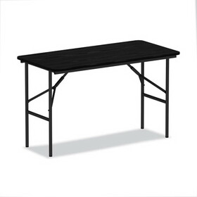 Alera ALEFT724824BK Wood Folding Table, 48w x 23 7/8d x 29h, Black