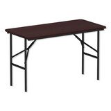 Alera FT724824MY Wood Folding Table, Rectangular, 48w x 23 7/8d x 29h, Mahogany