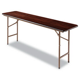 Alera ALEFT727218MY Wood Folding Table, Rectangular, 71.88w x 17.75d x 29.13h, Mahogany