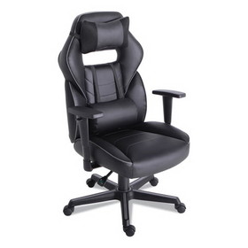 Alera ALEGM4146 Racing Style Ergonomic Gaming Chair, Supports 275 lb, 15.91" to 19.8" Seat Height, Black/Gray Trim Seat/Back, Black/Gray Base
