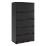 Alera ALEHLF3667BL Lateral File, 5 Legal/Letter/A4/A5-Size File Drawers, Black, 36