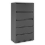 Alera ALEHLF3667CC Lateral File, 5 Legal/Letter/A4/A5-Size File Drawers, Charcoal, 36