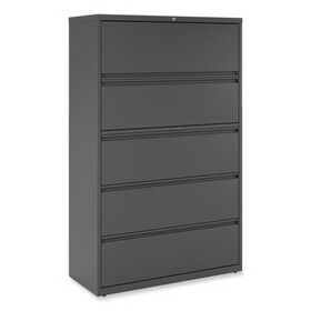 Alera ALEHLF4267CC Lateral File, 5 Legal/Letter/A4/A5-Size File Drawers, Charcoal, 42" x 18.63" x 67.63"