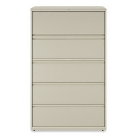 Alera ALEHLF4267PY Lateral File, 5 Legal/Letter/A4/A5-Size File Drawers, Putty, 42" x 18.63" x 67.63"