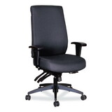 Alera ALEHPM4101 Wrigley Series High Performance High-Back Multifunction Task Chair, Up to 275 lbs, Black Seat/Back, Black Base