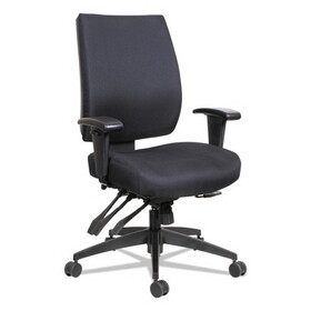 Alera ALEHPM4201 Wrigley Series High Performance Mid-Back Multifunction Task Chair, Up to 275 lbs, Black Seat/Back, Black Base