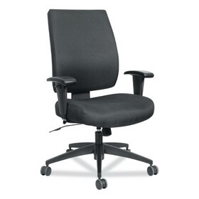 Alera ALEHPS4201 Wrigley Series High Performance Mid-Back Synchro-Tilt Task Chair, Supports up to 275 lbs, Black Seat/Back, Black Base