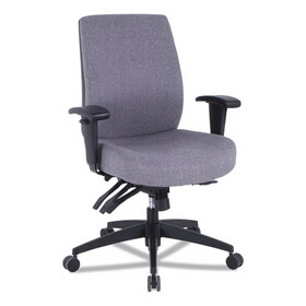Alera ALEHPT4241 Alera Wrigley Series 24/7 High Performance Mid-Back Multifunction Task Chair, Supports Up to 275 lb, Gray, Black Base