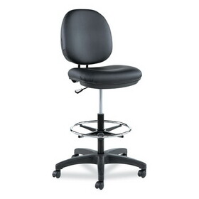 Alera ALEIN4616 Alera Interval Series Swivel Task Stool, Supports Up to 275 lb, 23.93" to 34.53" Seat Height, Black Faux Leather