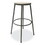 Alera ALEIS6630G Industrial Metal Shop Stool, 30" Seat Height, Supports up to 300 lbs., Brown Seat/Gray Back, Gray Base, Price/EA
