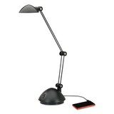 Alera ALELED912B Twin-Arm Task LED Lamp with USB Port, 11.88w x 5.13d x 18.5h, Black
