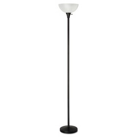 Alera ALELMPF72B Floor Lamp, 71" High, Translucent Plastic Shade, 11.25"w x 11.25"d x 71"h, Matte Black