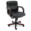 ALERA ALEMA42LS10M Madaris Series Mid-Back Knee Tilt Leather Chair W/wood Trim, Black/mahogany, Price/EA