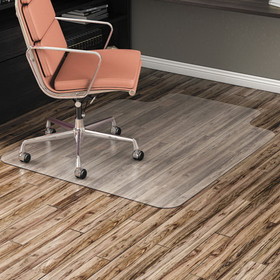 Alera ALEMAT3648HFL All Day Use Non-Studded Chair Mat for Hard Floors, 36 x 48, Lipped, Clear