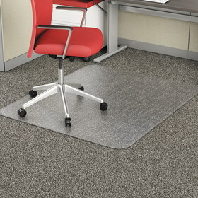 Alera ALEMAT4660CFPR Occasional Use Studded Chair Mat for Flat Pile Carpet, 46 x 60, Rectangular, Clear