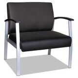 Alera ALEML2219 metaLounge Series Bariatric Guest Chair, 30.51'' x 26.96'' x 33.46'', Black Seat/Black Back, Silver Base