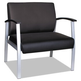 Alera ALEML2219 Alera metaLounge Series Bariatric Guest Chair, 30.51" x 26.96" x 33.46", Black Seat, Black Back, Silver Base