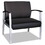 Alera ALEML2219 metaLounge Series Bariatric Guest Chair, 30.51'' x 26.96'' x 33.46'', Black Seat/Black Back, Silver Base, Price/EA
