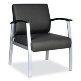 Alera ALEML2319 metaLounge Series Mid-Back Guest Chair, 24.60'' x 26.96'' x 33.46'', Black Seat/Black Back, Silver Base