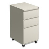 Alera ALEPBBBFPY Three-Drawer Metal Pedestal File with Full-Length Pull, 14.96w x 19.29d x 27.75h, Putty
