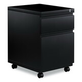 Alera ALEPBBFBL Two-Drawer Metal Pedestal Box File with Full-Length Pull, 14.96w x 19.29d x 21.65h, Black
