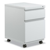 Alera ALEPBBFLG 2-Drawer Metal Pedestal Box File with Full Length Pull, 14.96w x 19.29d x 21.65h, Light Gray