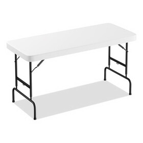 Alera ALEPT72AHW Adjustable Height Plastic Folding Table, Rectangular, 72w x 29.63d x 29.25 to 37.13h, White