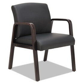 Alera ALERL4319E Reception Lounge WL Series Guest Chair, 24.21'' x 26.14'' x 32.67'', Black Seat/Black Back, Espresso Base
