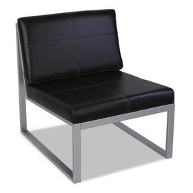 Alera ALERL8319CS Alera Ispara Series Armless Chair, 26.57" x 30.71" x 31.1", Black Seat, Black Back, Silver Base