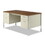 Alera ALESD6030PC Double Pedestal Steel Desk, 60" x 30" x 29.5", Cherry/Putty, Chrome-Plated Legs, Price/EA
