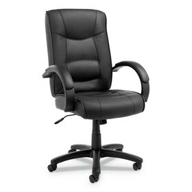 ALERA ALESR41LS10B Alera Strada Series High-Back Swivel/Tilt Top-Grain Leather Chair, Supports Up to 275 lb, 17.91" to 21.85" Seat Height, Black