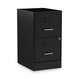 Alera ALESVF1824BL Soho Vertical File Cabinet, 2 Drawers: File/File, Letter, Black, 14" x 18" x 24.1"